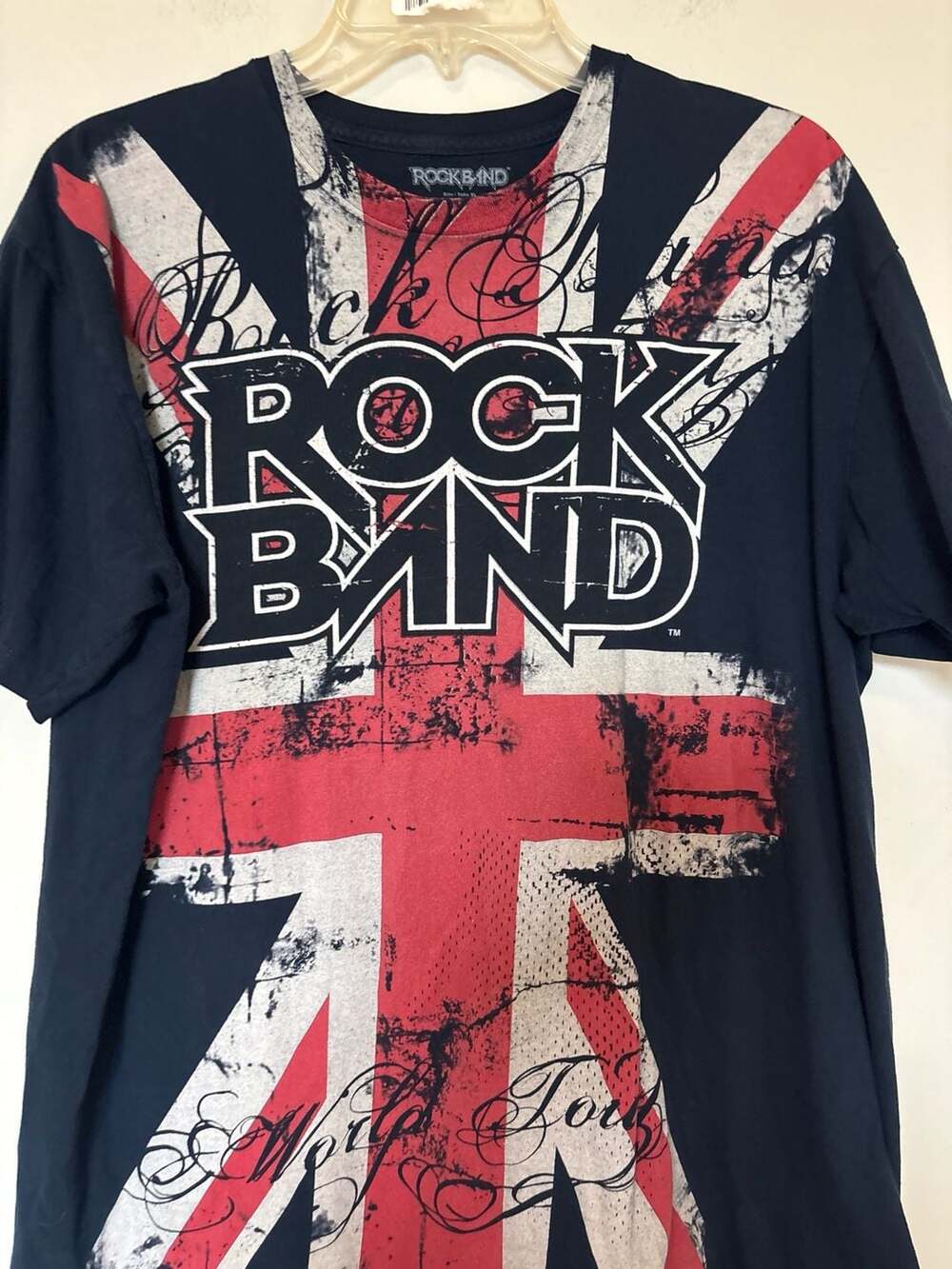 Vintage 2008 Rock Band World Tour Union Jack Graphic T-Shirt Size XL - Picture 3 of 5